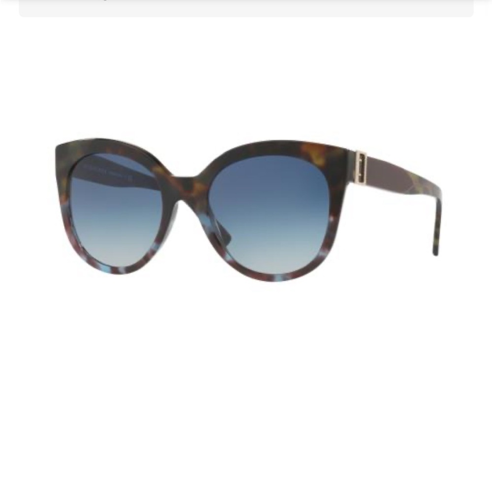 Burberry Blue Tortoise Shell Sunglasses with Blue Gradient Lens